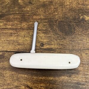 Vintage Seizo Imai Seki Japan 3.75" White Screwdriver Folding Pocket Tool